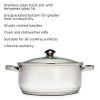 Round 5-Quart Stainless Steel Dutch Oven with Glass Lid